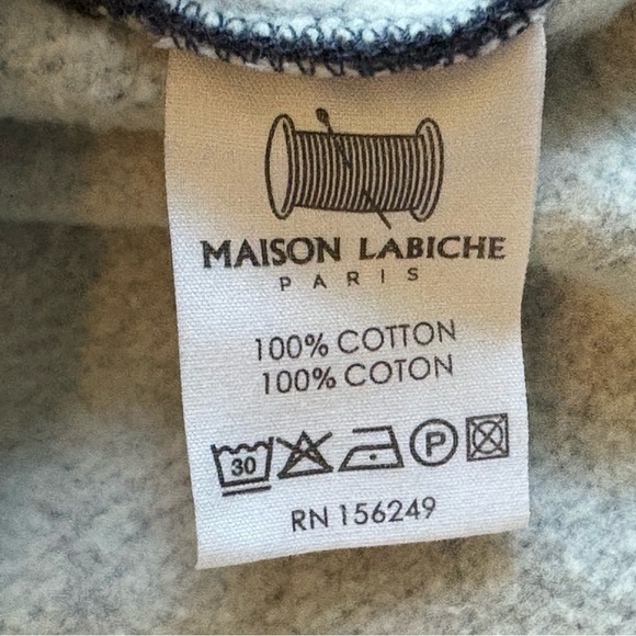 Maison Labiche Charonne The Dude LS Crew Sweatshirt Men’s Medium Navy Blue - Picture 9 of 12